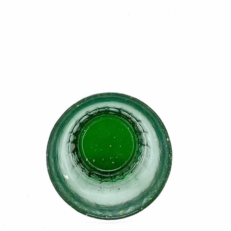 HYŌKA GOLD ACCENTED HANDBLOWN ROCK GLASS GREEN