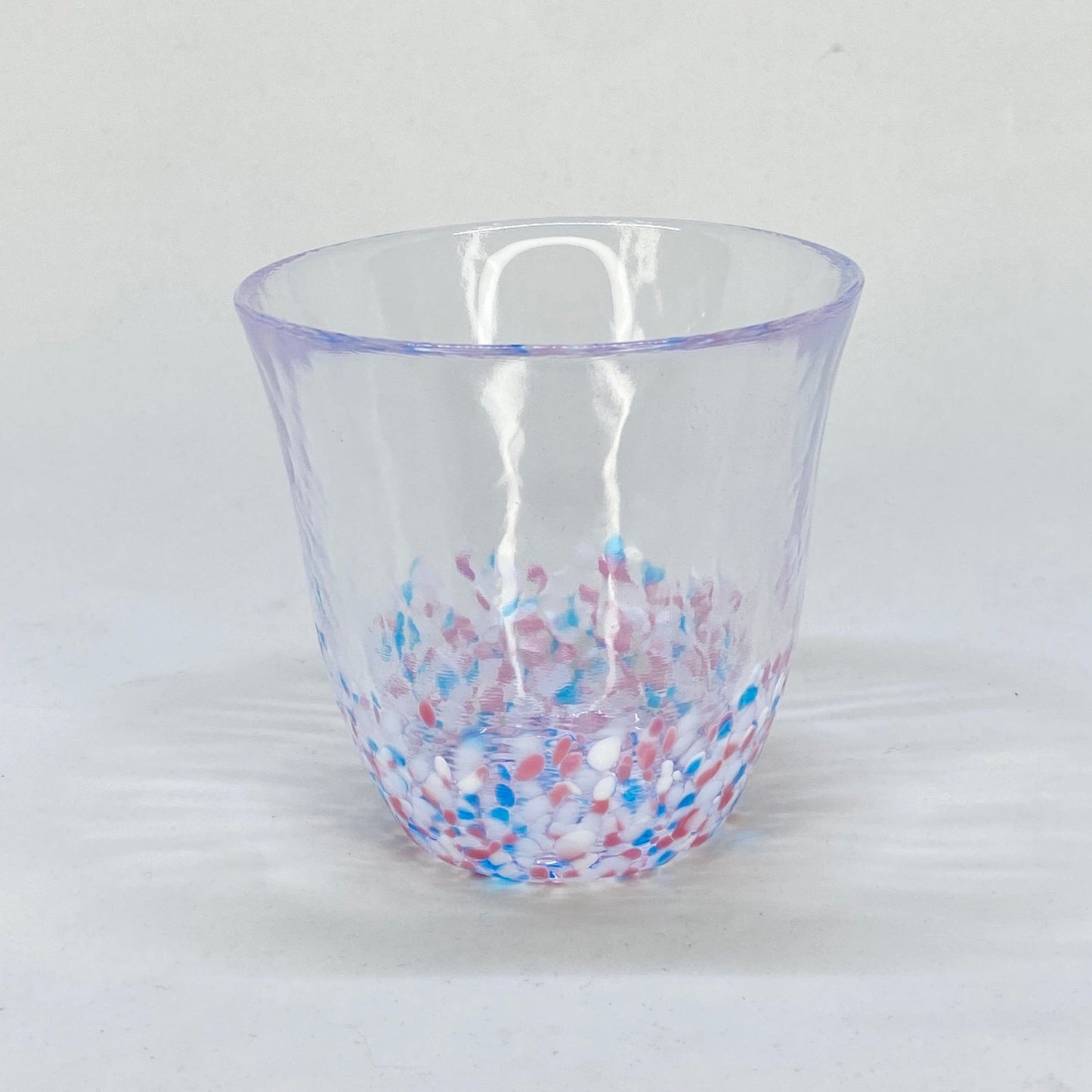 CHERRY BLOSSOMS AND BLUE SKY HANDBLOWN GLASS TUMBLER