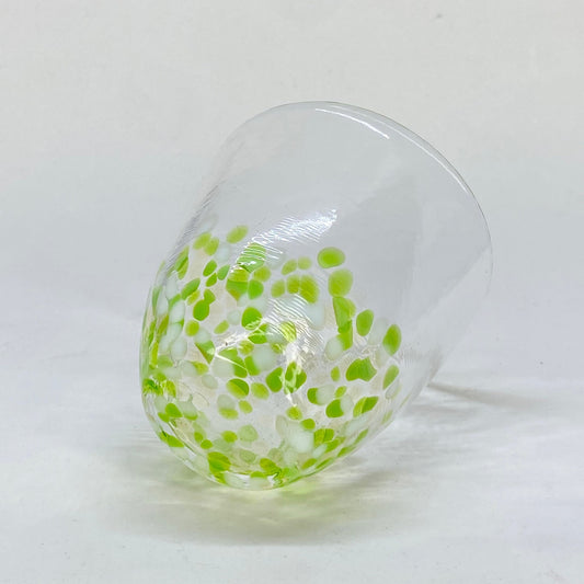 GREEN APPLE HANDBLOWN GLASS TUMBLER