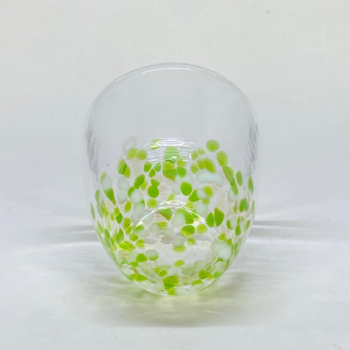 GREEN APPLE HANDBLOWN GLASS TUMBLER