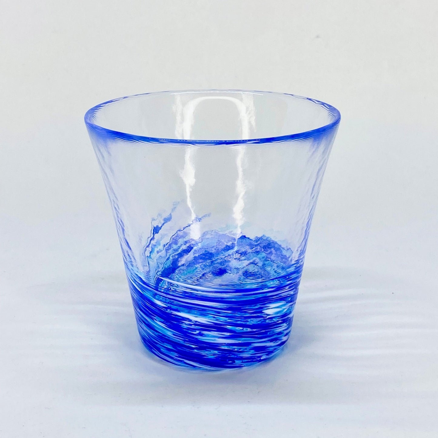 DEEP BLUE HANDBLOWN GLASS TUMBLER