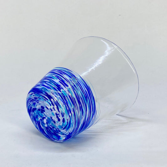 DEEP BLUE HANDBLOWN GLASS TUMBLER