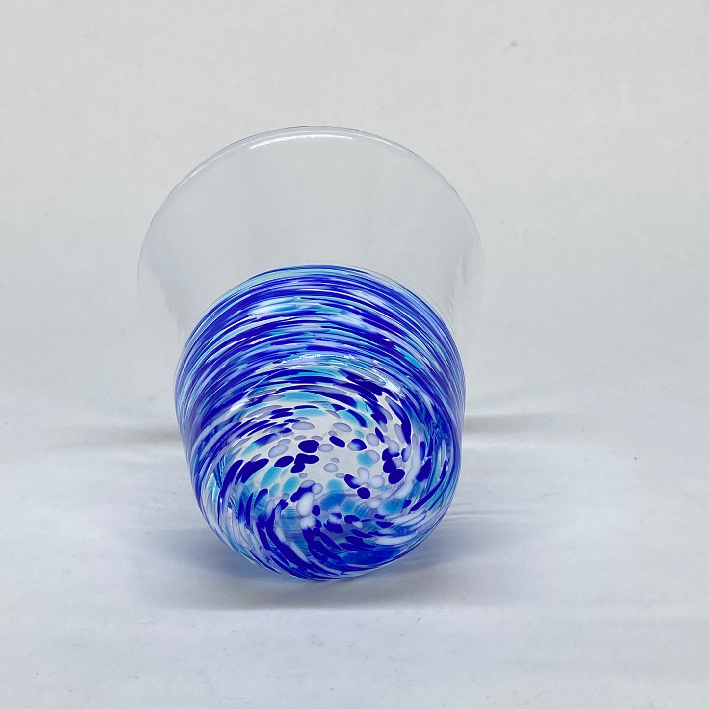 DEEP BLUE HANDBLOWN GLASS TUMBLER