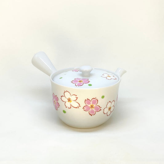 Dual Sakura Porcelain Side-handle Teapot